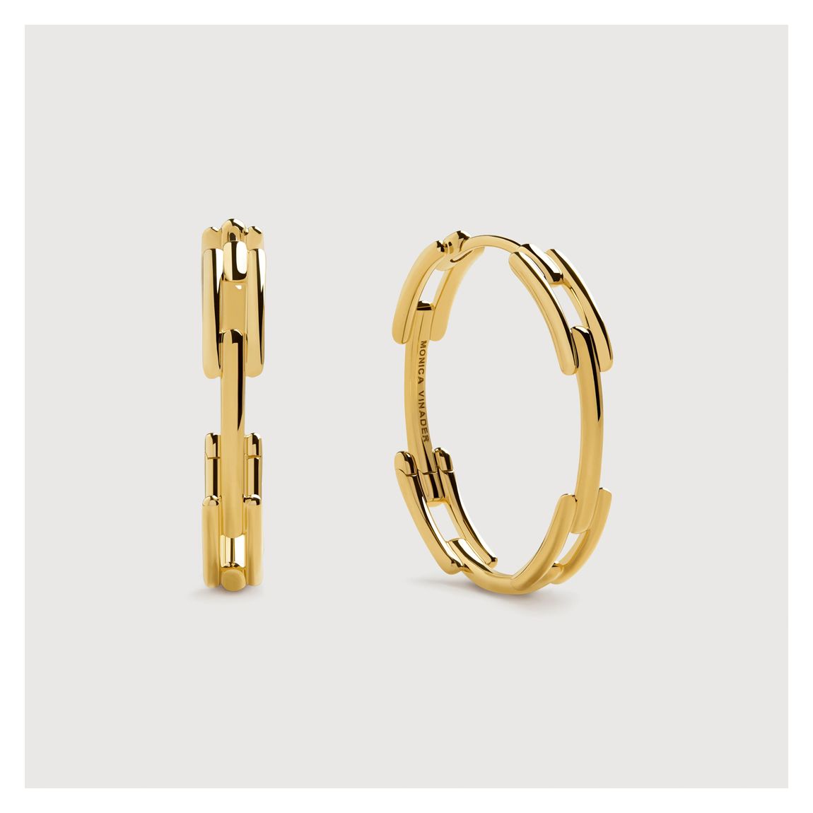 Gold Vermeil Signature Link Medium Hoop Earrings main product photo