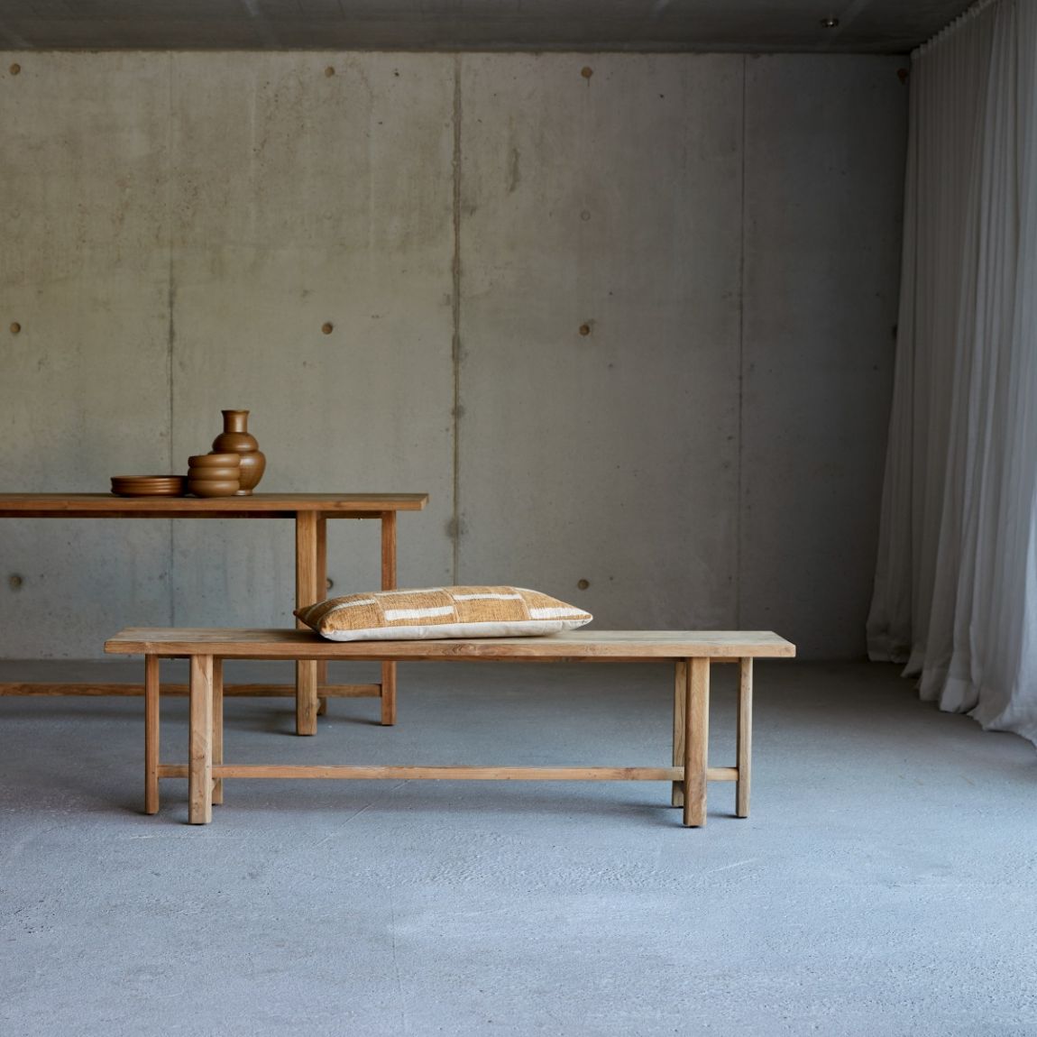 Antonia - bench in solid reclaimed teak main product photo