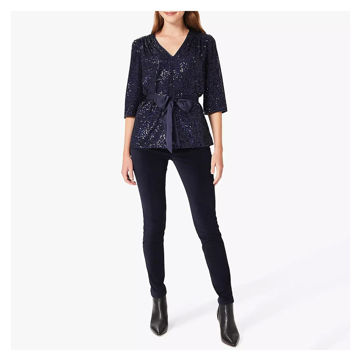 Navy Salma Sequin Top main product photo