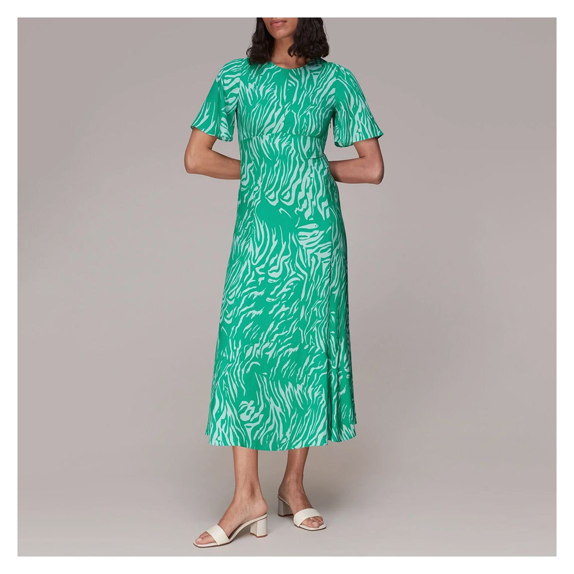 Green Alana Animal Print Dress main product photo