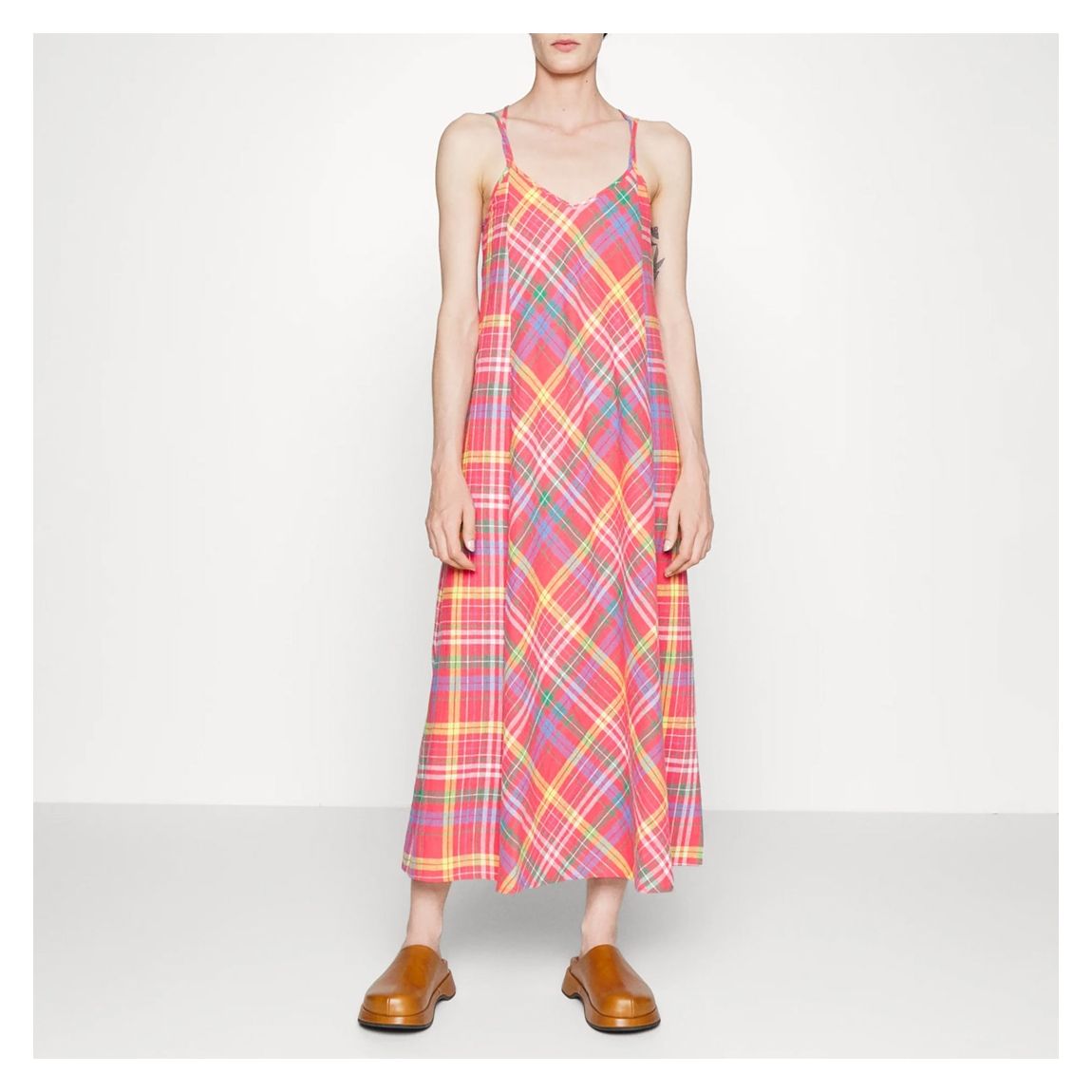 Multi Discesa Check Cotton Blend Dress main product photo