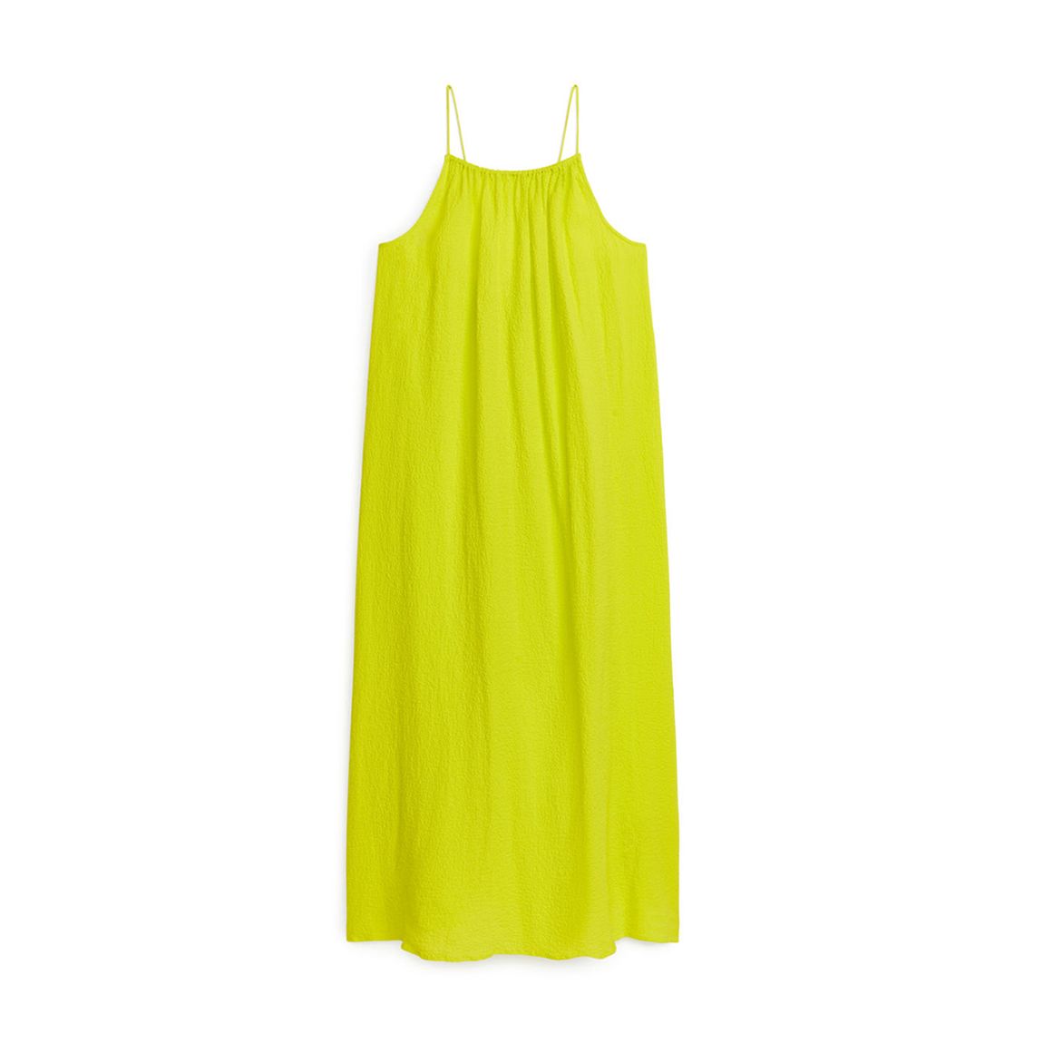 Yellow Seersucker Cotton Dress main product photo