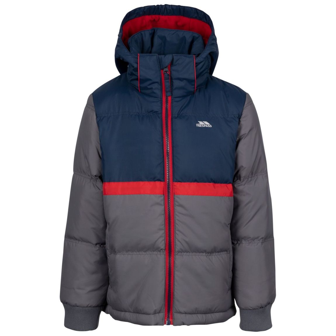 Childrens/Kids Strewd Contrast Zip Padded Jacket Storm Grey main product photo