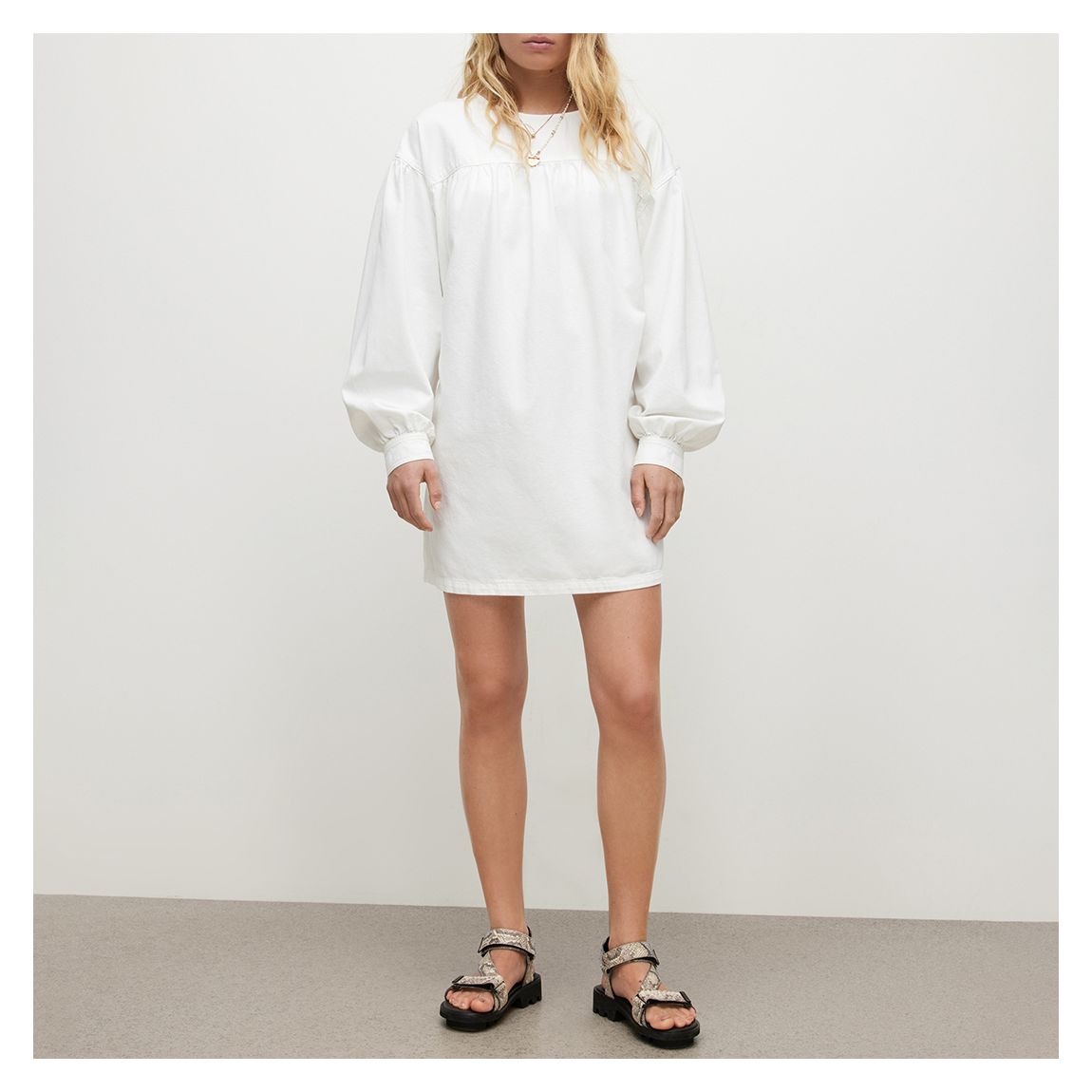White Harlow Denim Dress main product photo