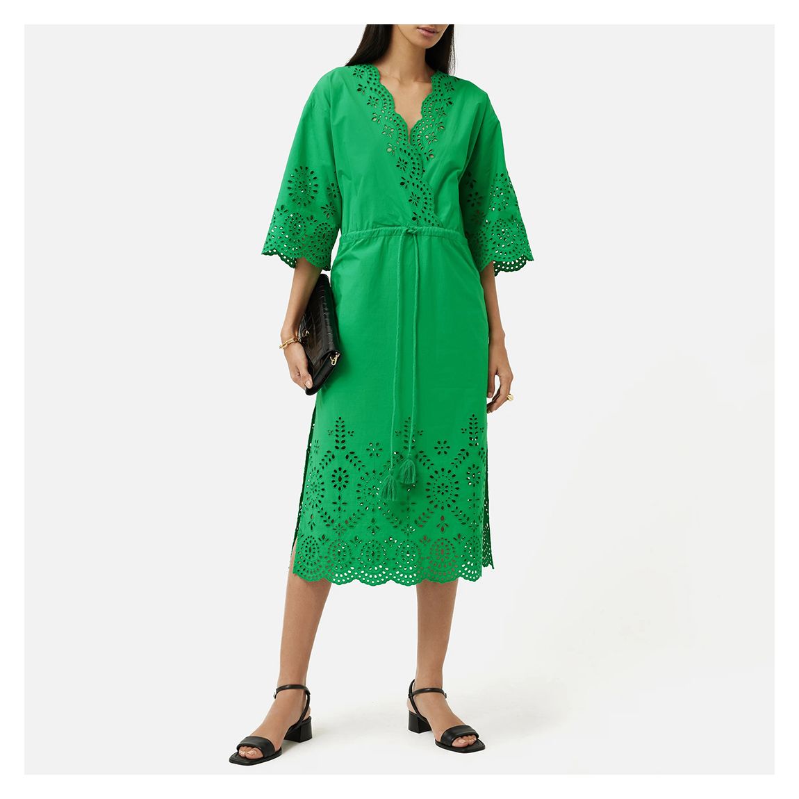 Green Broderie Cotton Dress main product photo