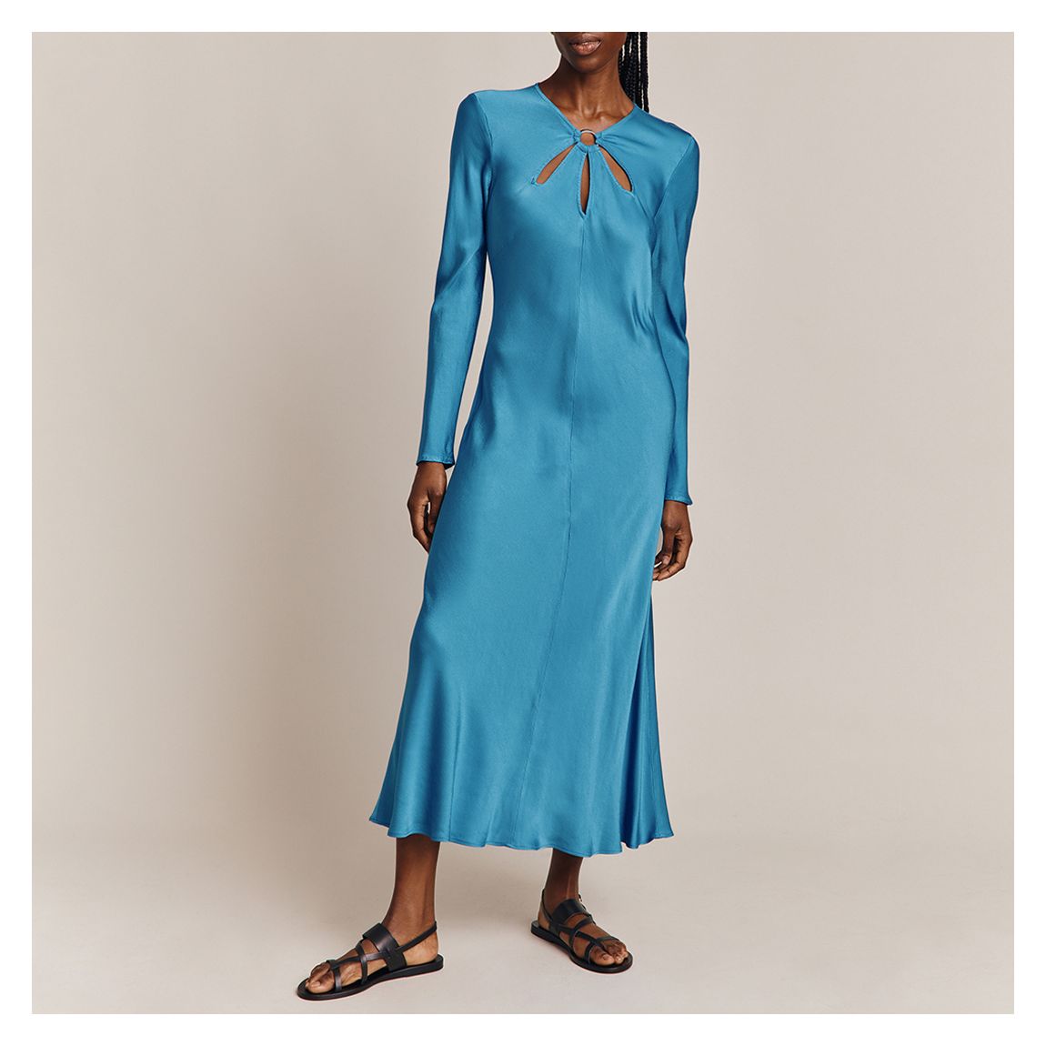 Blue Freya Satin Dress main product photo