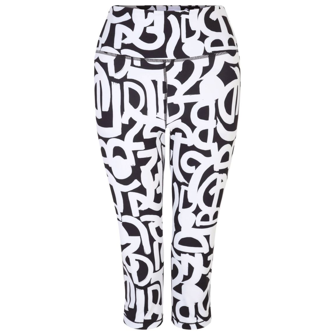 3/4 Leggings Influential Polyester Black/White main product photo