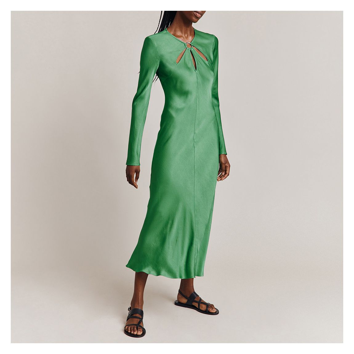 Green Freya Satin Dress main product photo