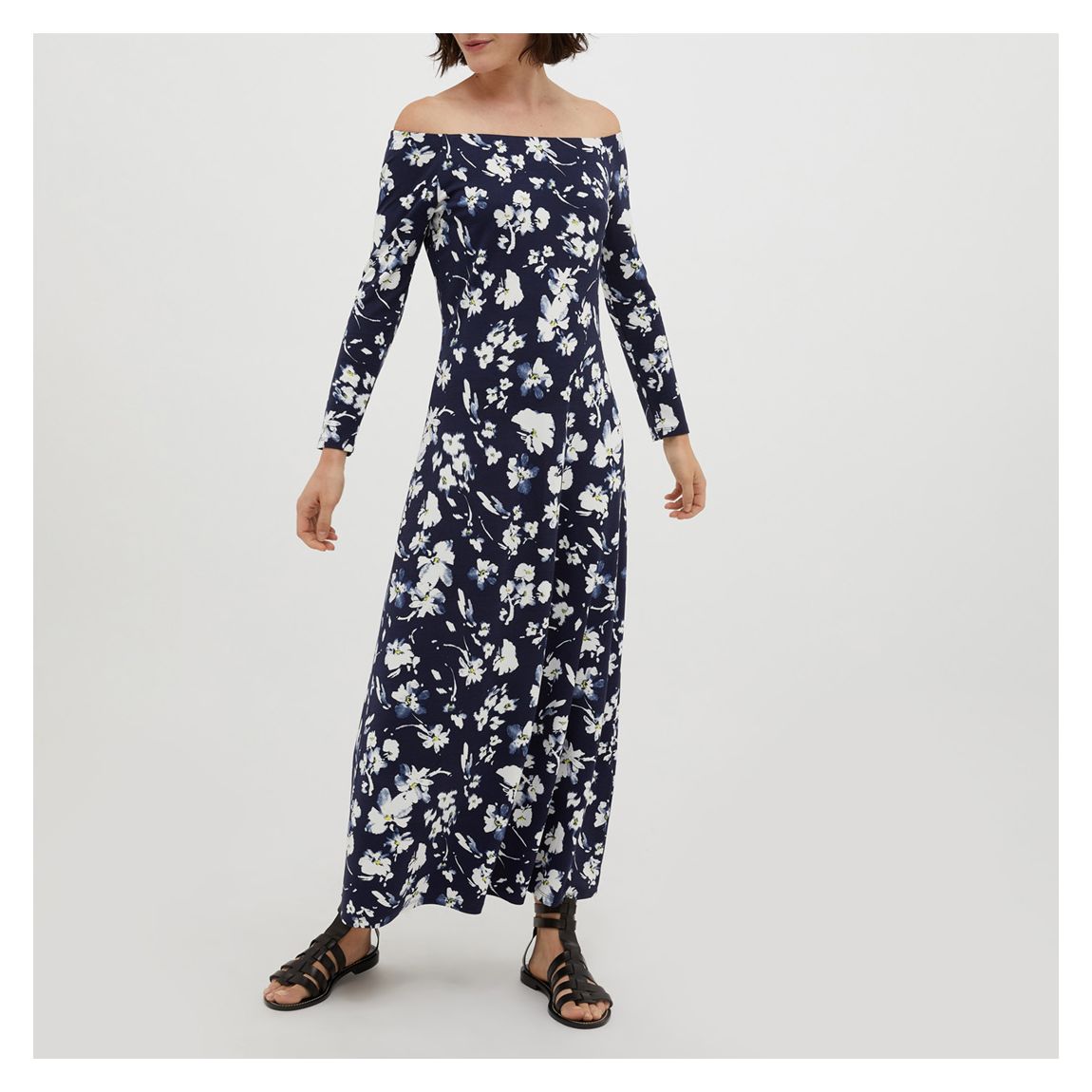 Navy Gas Floral Maxi Dress main product photo