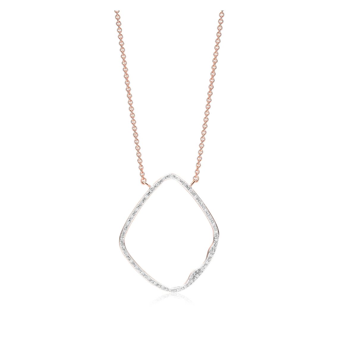 Rose Gold Vermeil Riva Hoop Cocktail Diamond Necklace - Diamond main product photo