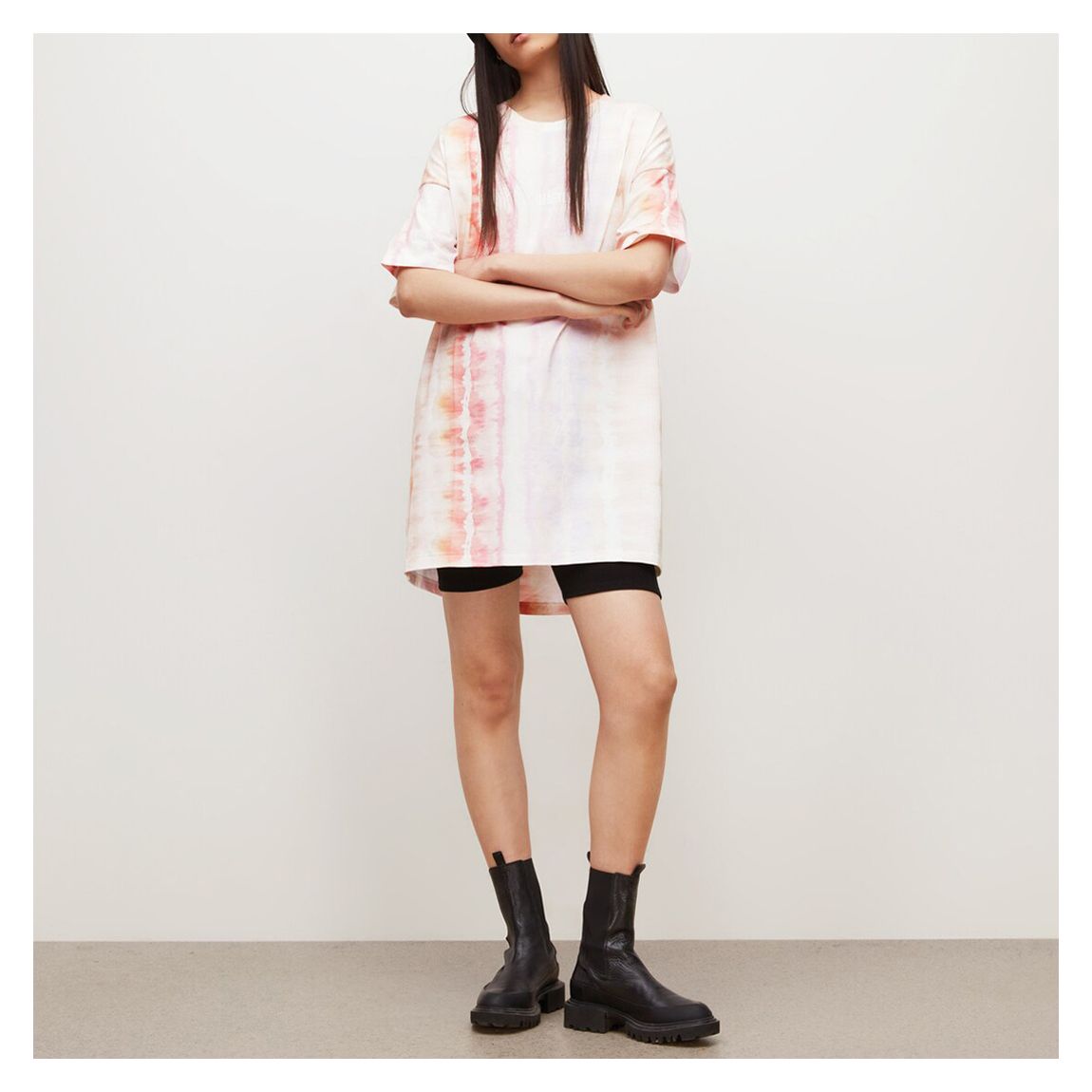 Pink Marea Tie Dye Cotton T-Shirt Dress main product photo