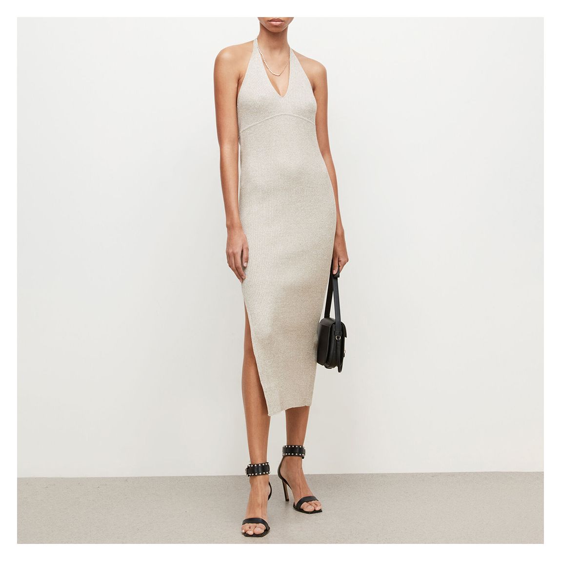 Oyster Lexi Halter Neck Cotton Dress main product photo