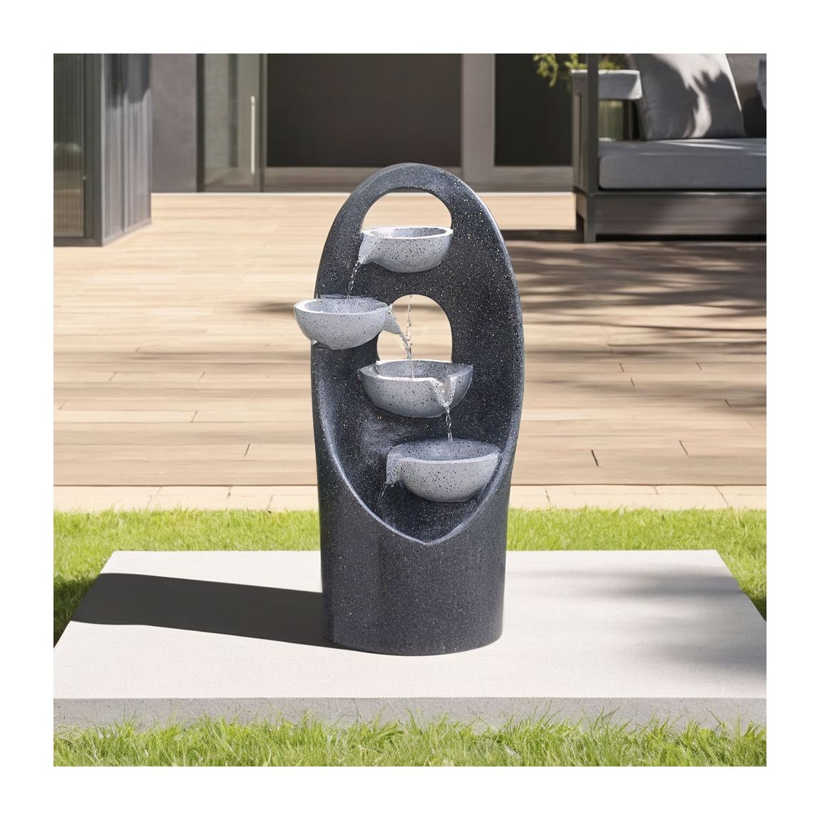 Outdoor Solar-Powered Fountain with LED Light 35cm W x 26cm D x 68cm H main product photo