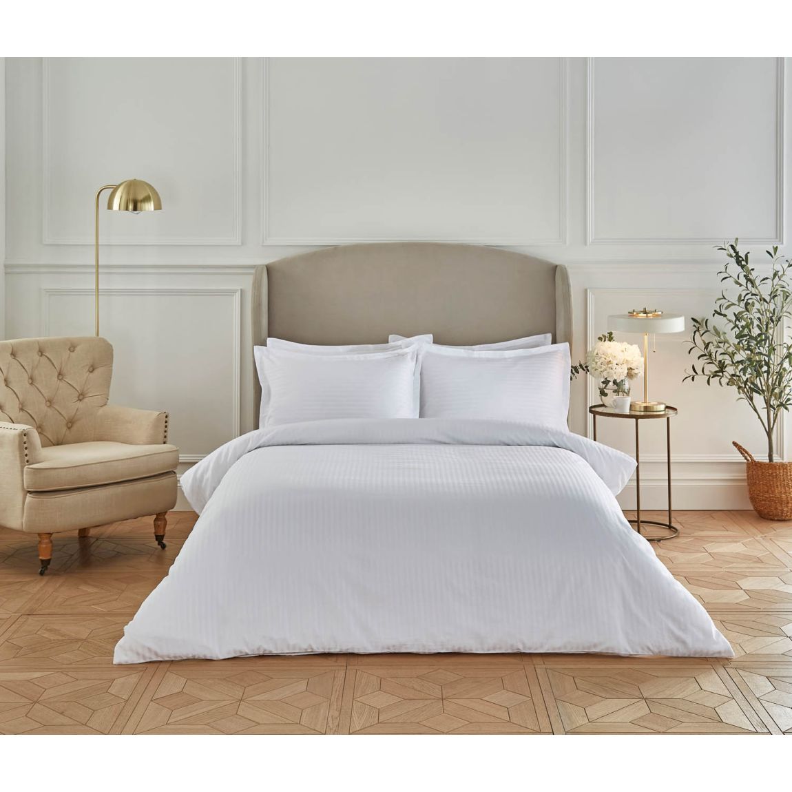 400 Thread Count Egyptian Cotton Striped Duvet set main product photo