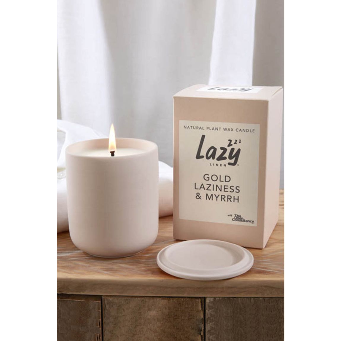 Gold, Laziness & Myrrh Ceramic Candle Pot With Lid main product photo