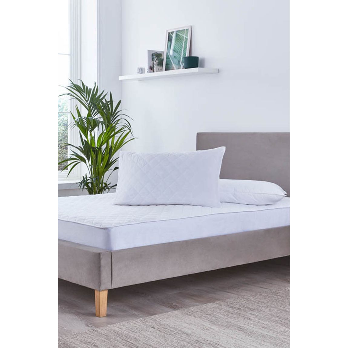 Health & Wellness 100% Cotton Quilted Pillow Protector main product photo