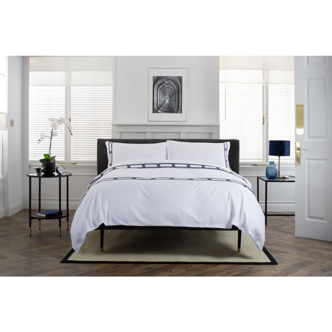 The Lyndon Company Latina Navy Duvet Cover Set SuperKing main product photo