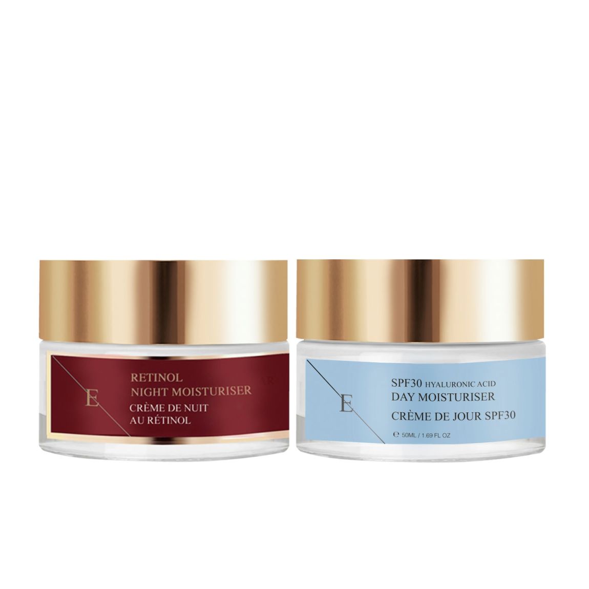Retinol Night Moisturiser 50ml + SPF 30 Hyaluronic Acid Day Cream 50ml main product photo