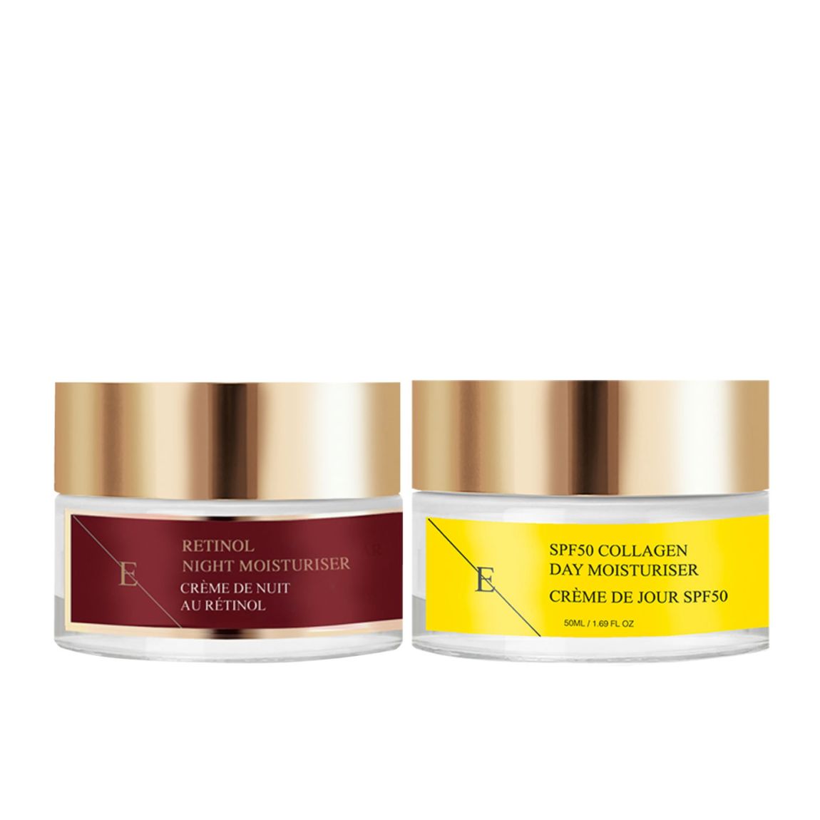 Retinol Night Moisturiser 50ml + SPF 50 Collagen Day Cream 50ml main product photo