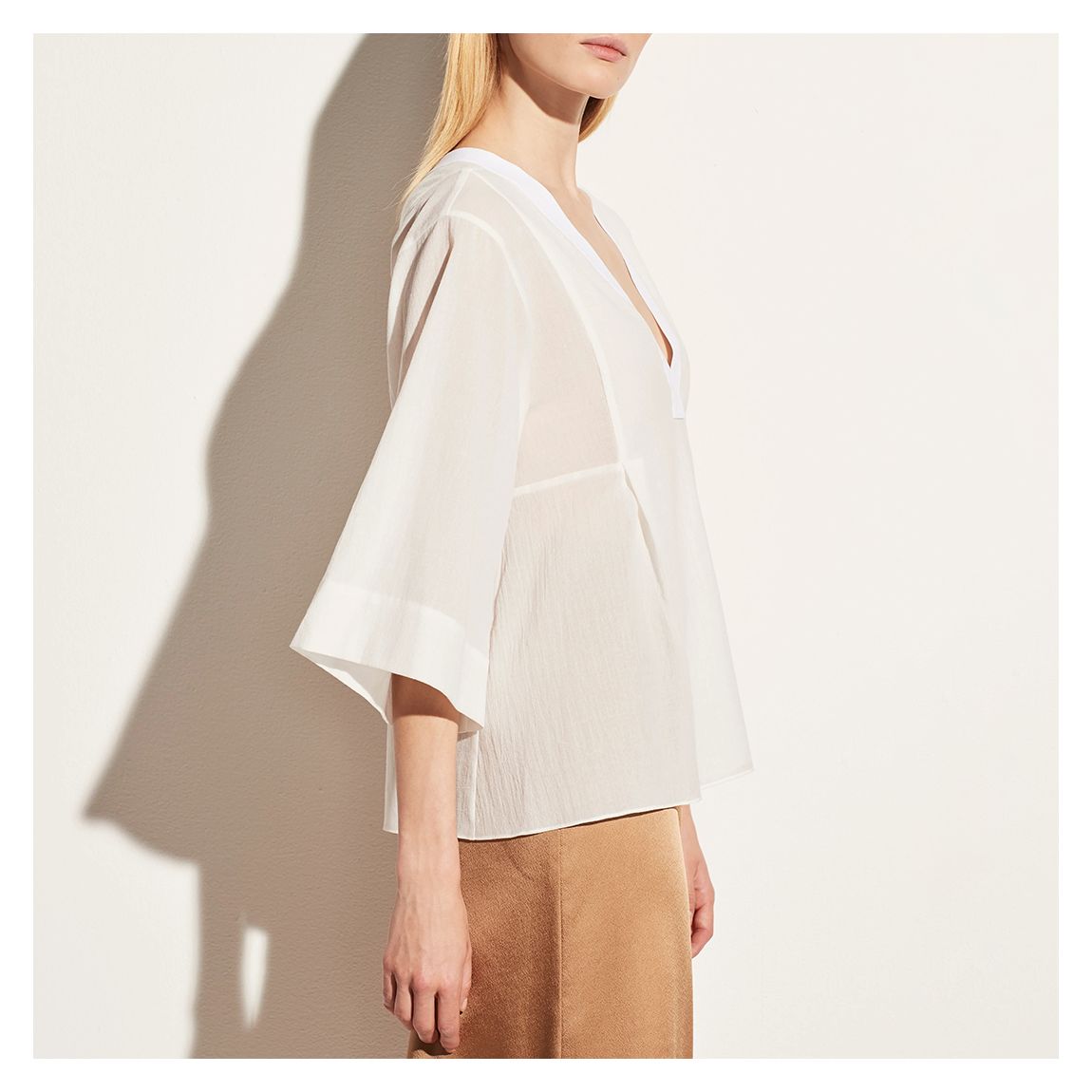 White Cotton Popover Top main product photo