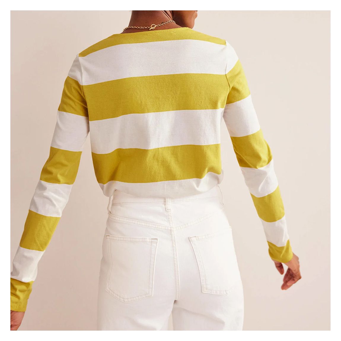 Yellow/White Bea Cotton Breton Top main product photo