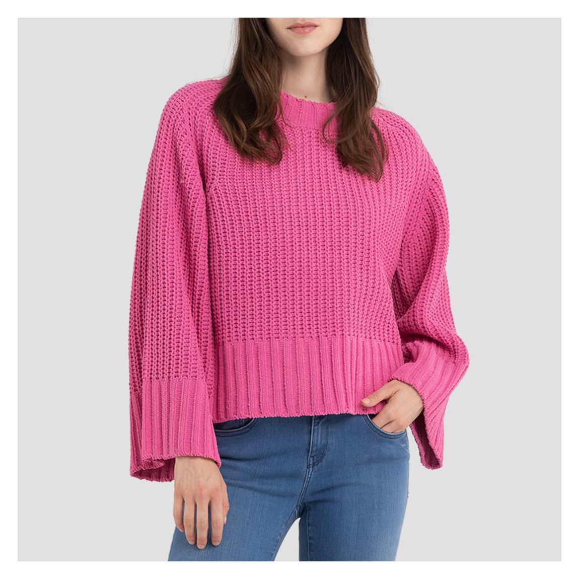 Pink Cropped Chenille Jumper main product photo