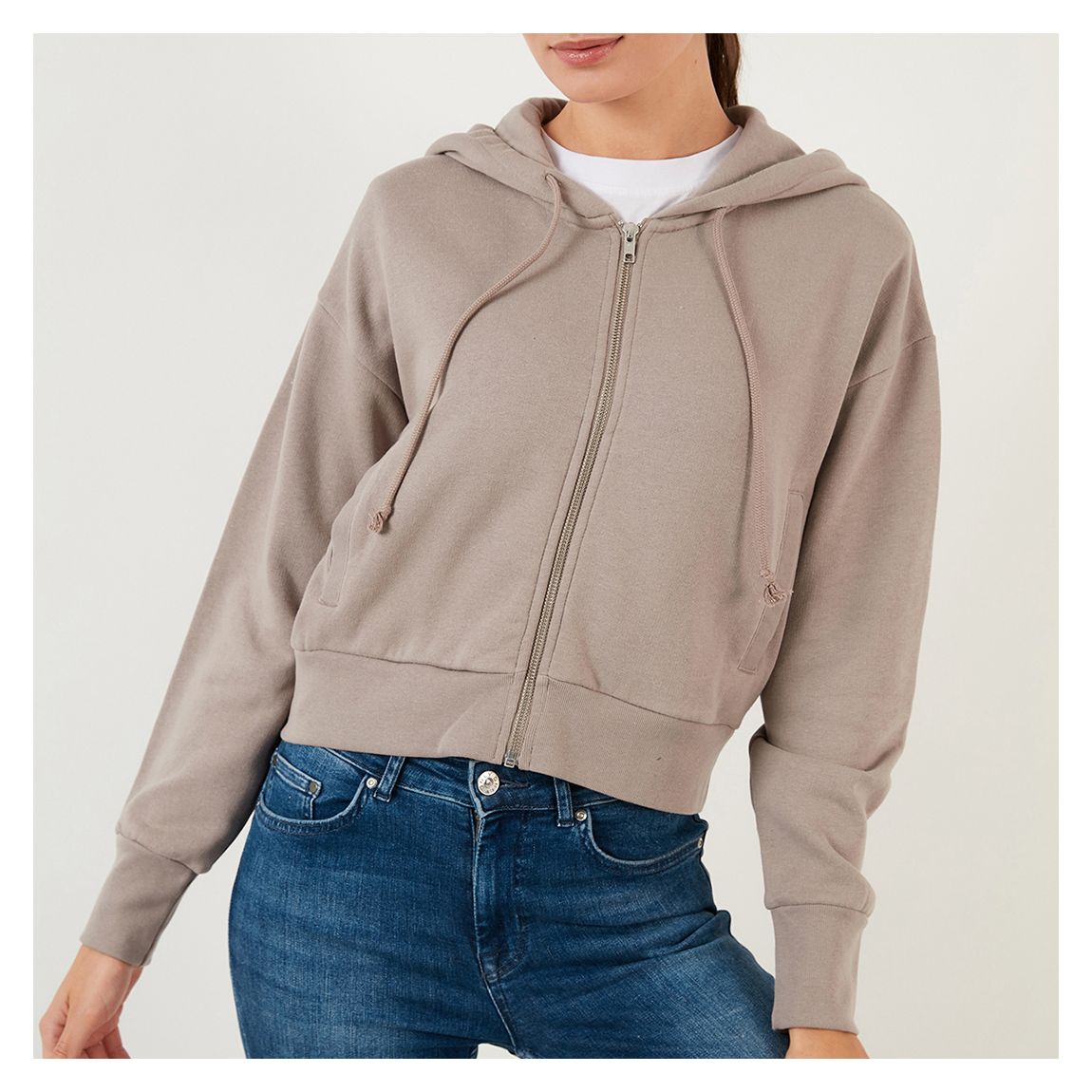Slate Media Zip Up Cotton Blend Hoodie main product photo