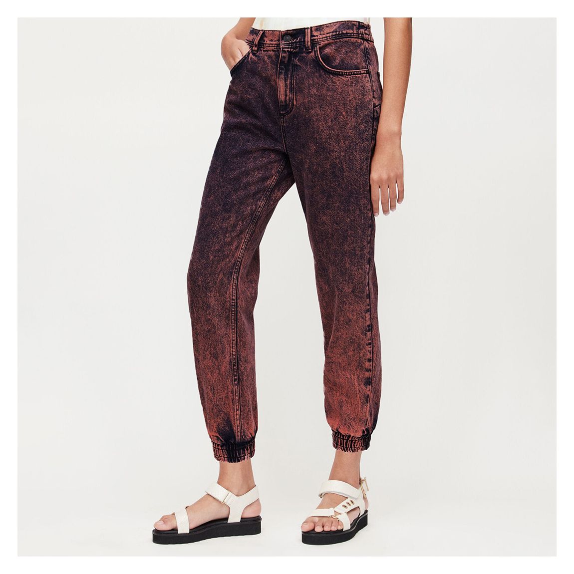 Black/Red Printed Talli Jeans main product photo