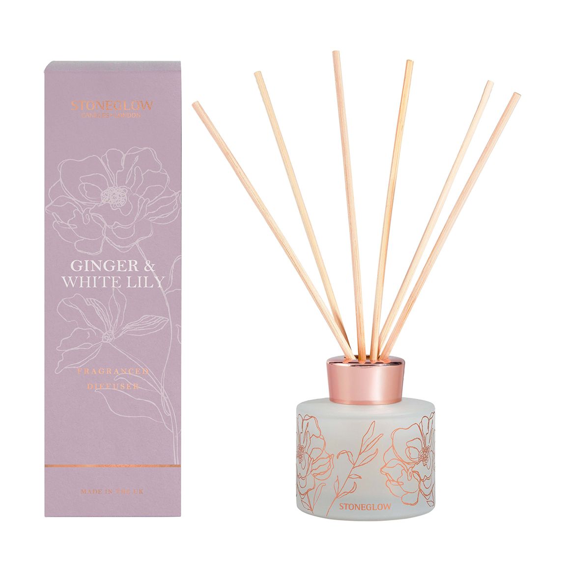 Day Flower - Ginger & White Lily - Reed Diffuser (Purple) main product photo
