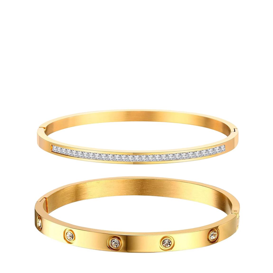 18K Gold Modern Bangle Set main product photo