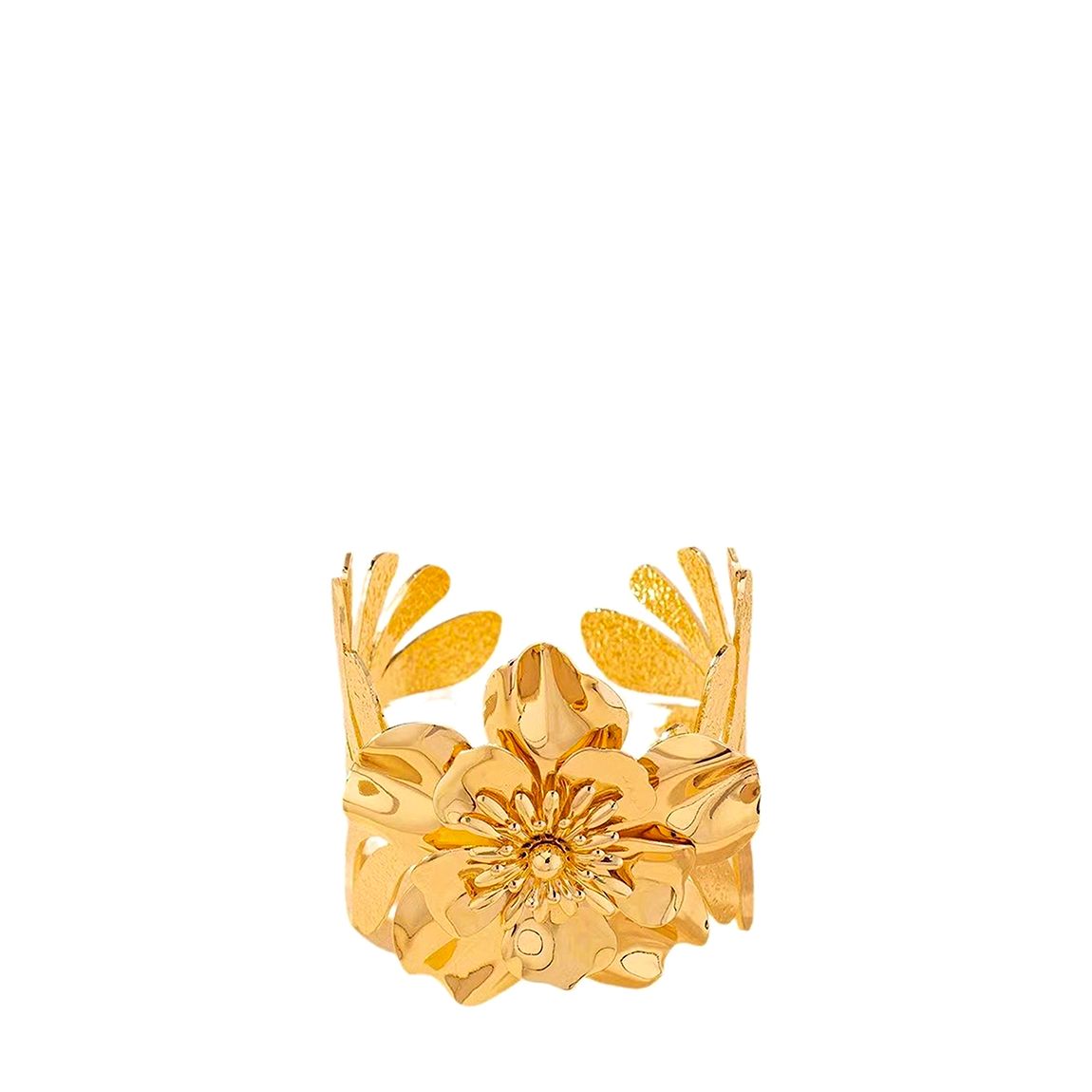 18K Gold Abstract Flower Bangle main product photo