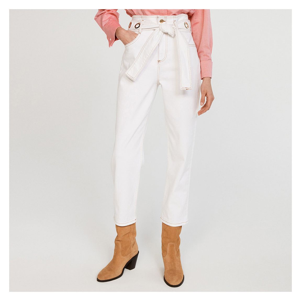 Ecru Persan High Waist Stretch Jeans main product photo