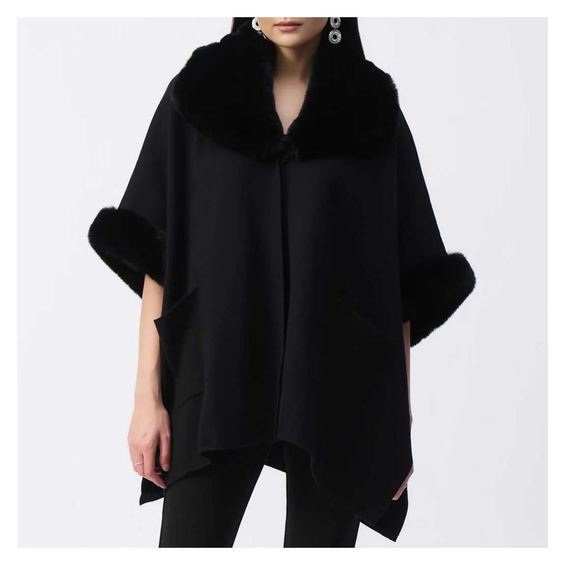 Black Faux Fur Trimmed Jacket main product photo