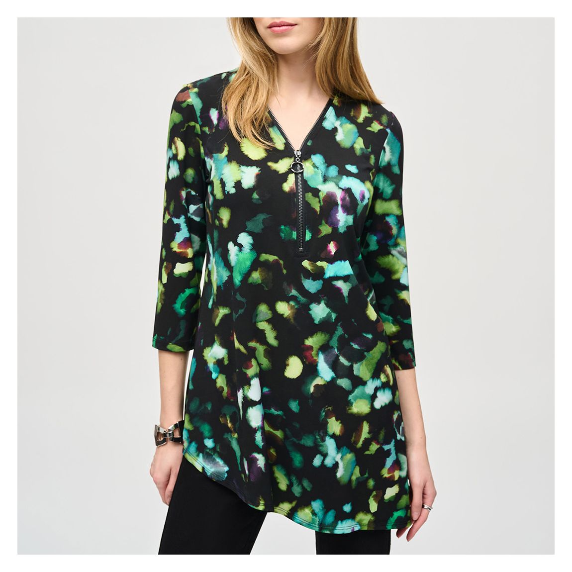 Black Printed Zip Blouse main product photo
