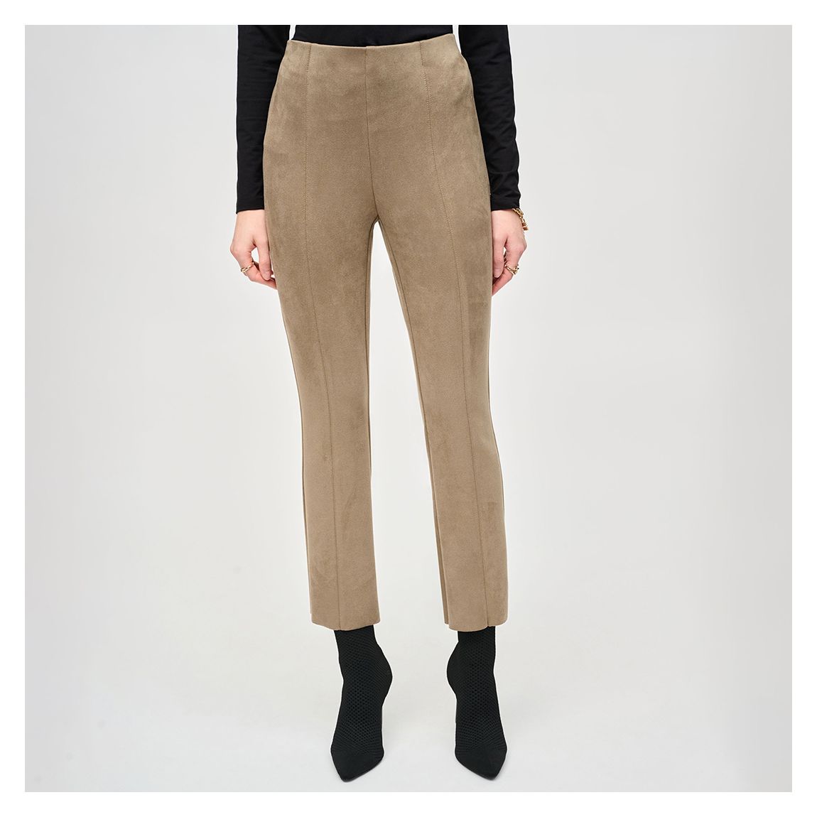 Tan Suede Effect Cigarette Trousers main product photo