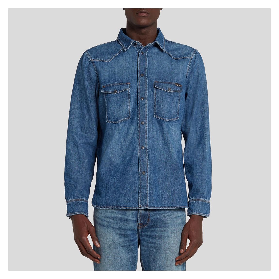 Blue Western Cotton Shirt main product photo
