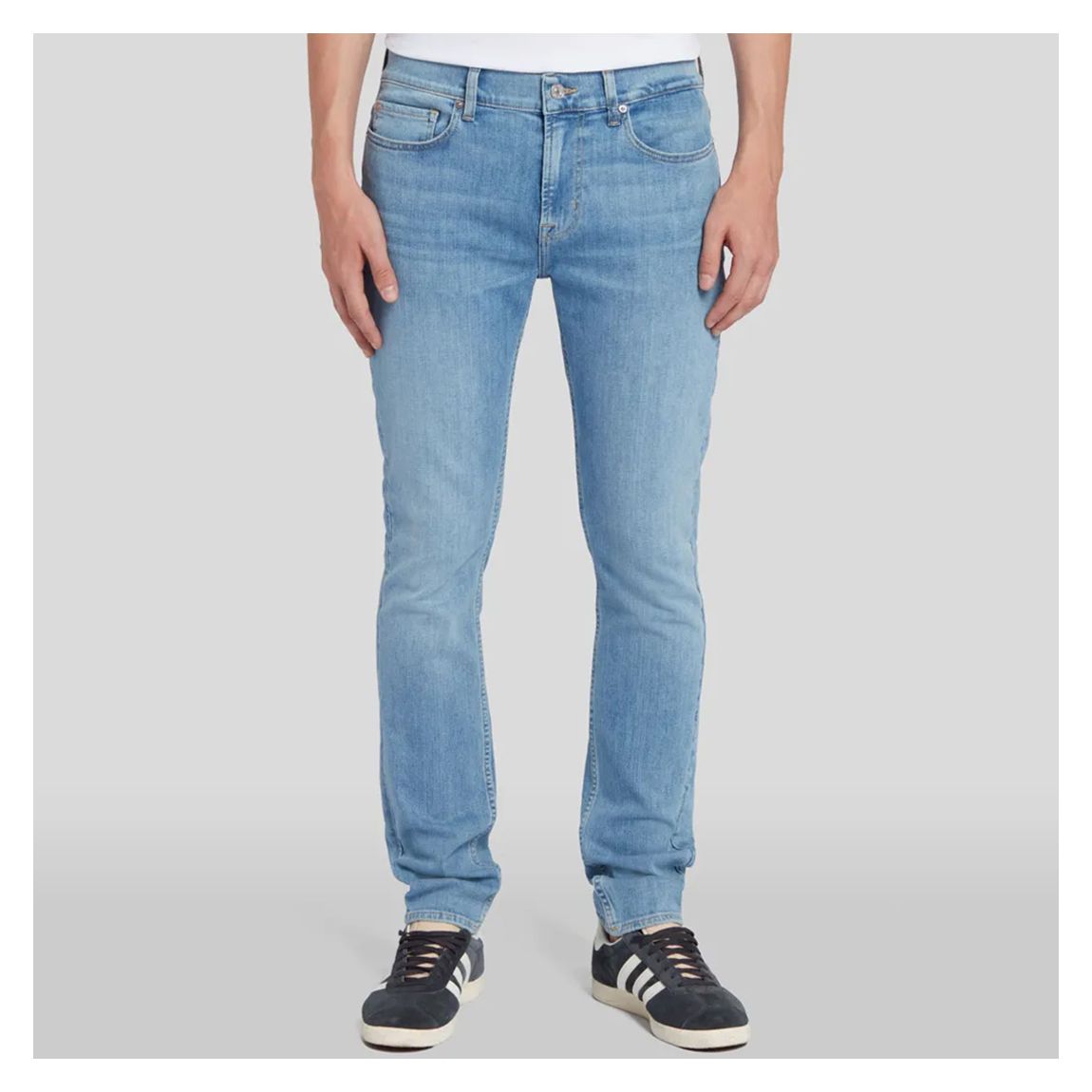 Light Blue Paxtyn Skinny Stretch Jeans main product photo
