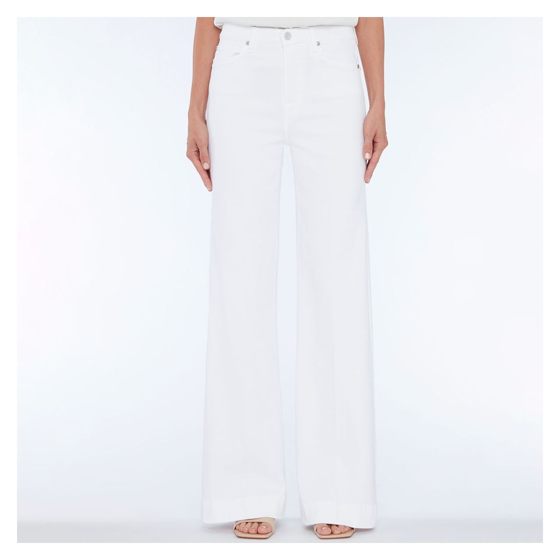 White Wide Leg Stretch Jeans main product photo