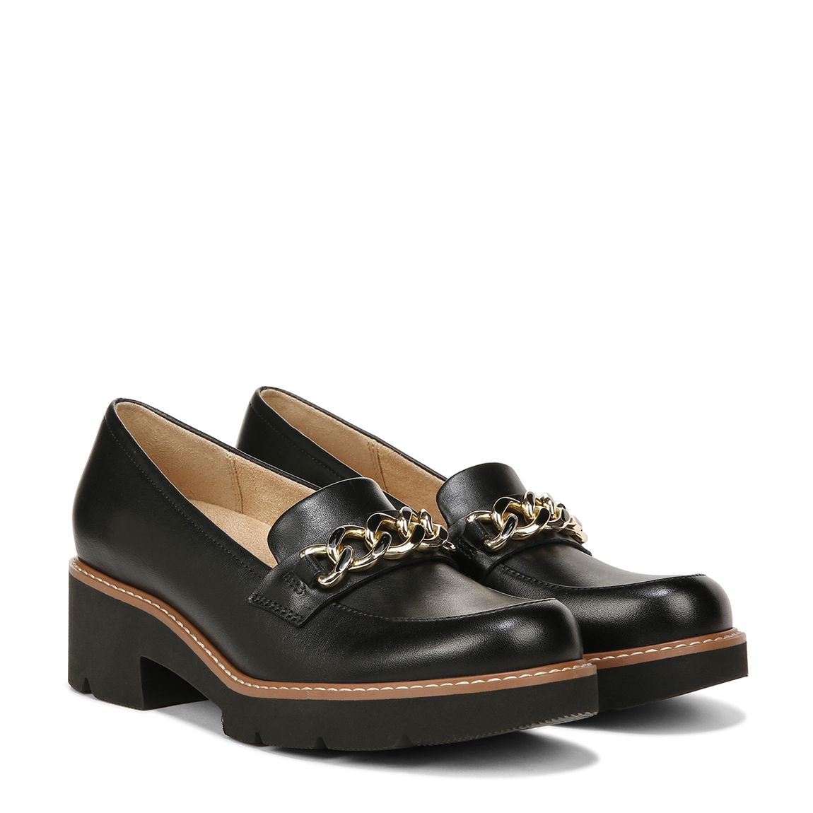 Black Leather Desi Loafer