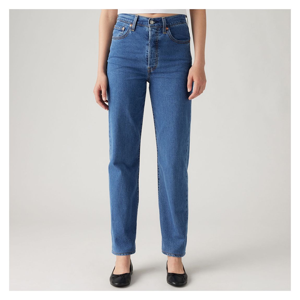 Blue Ribcage Straight Ankle Jeans main product photo