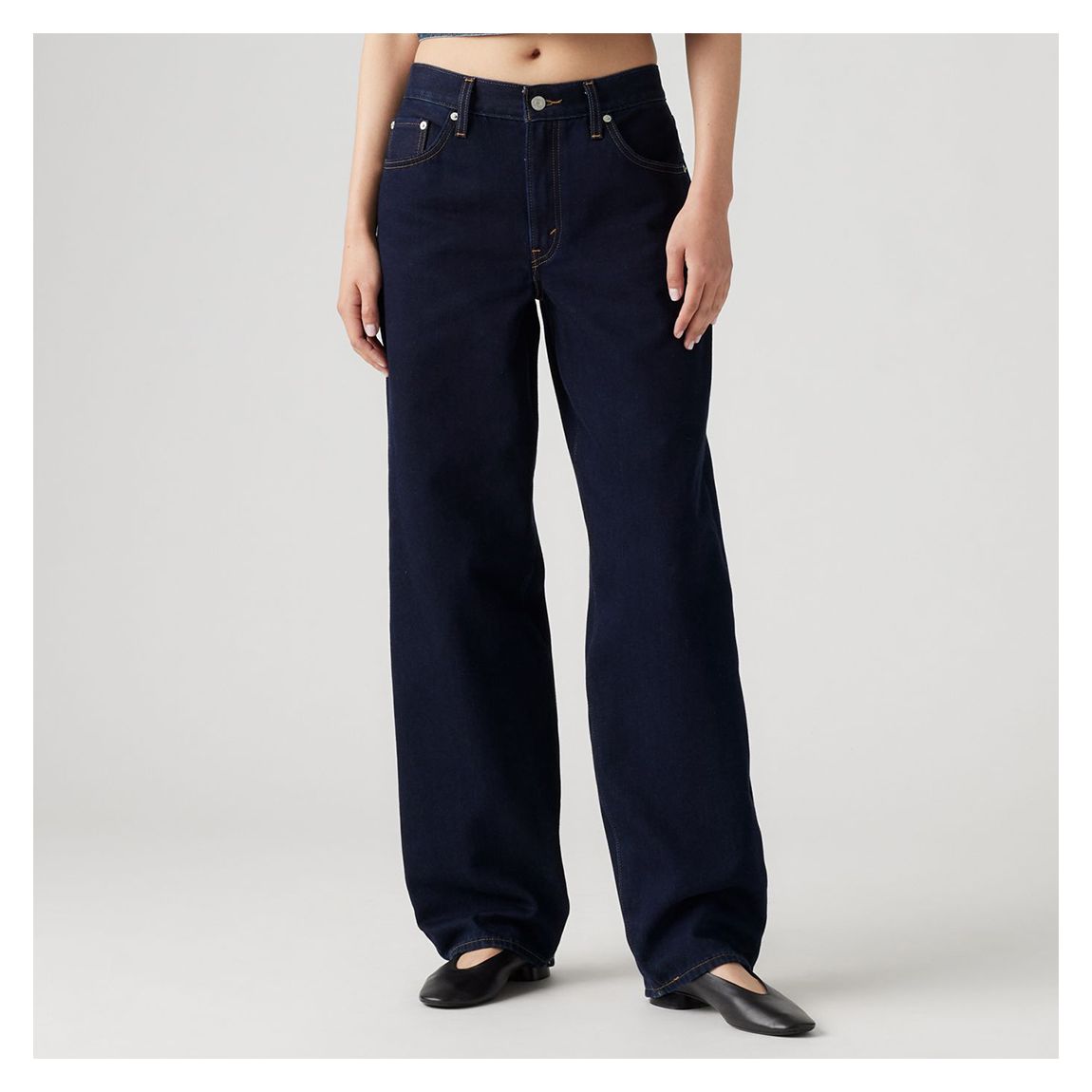 Dark Blue Baggy Dad Jeans main product photo