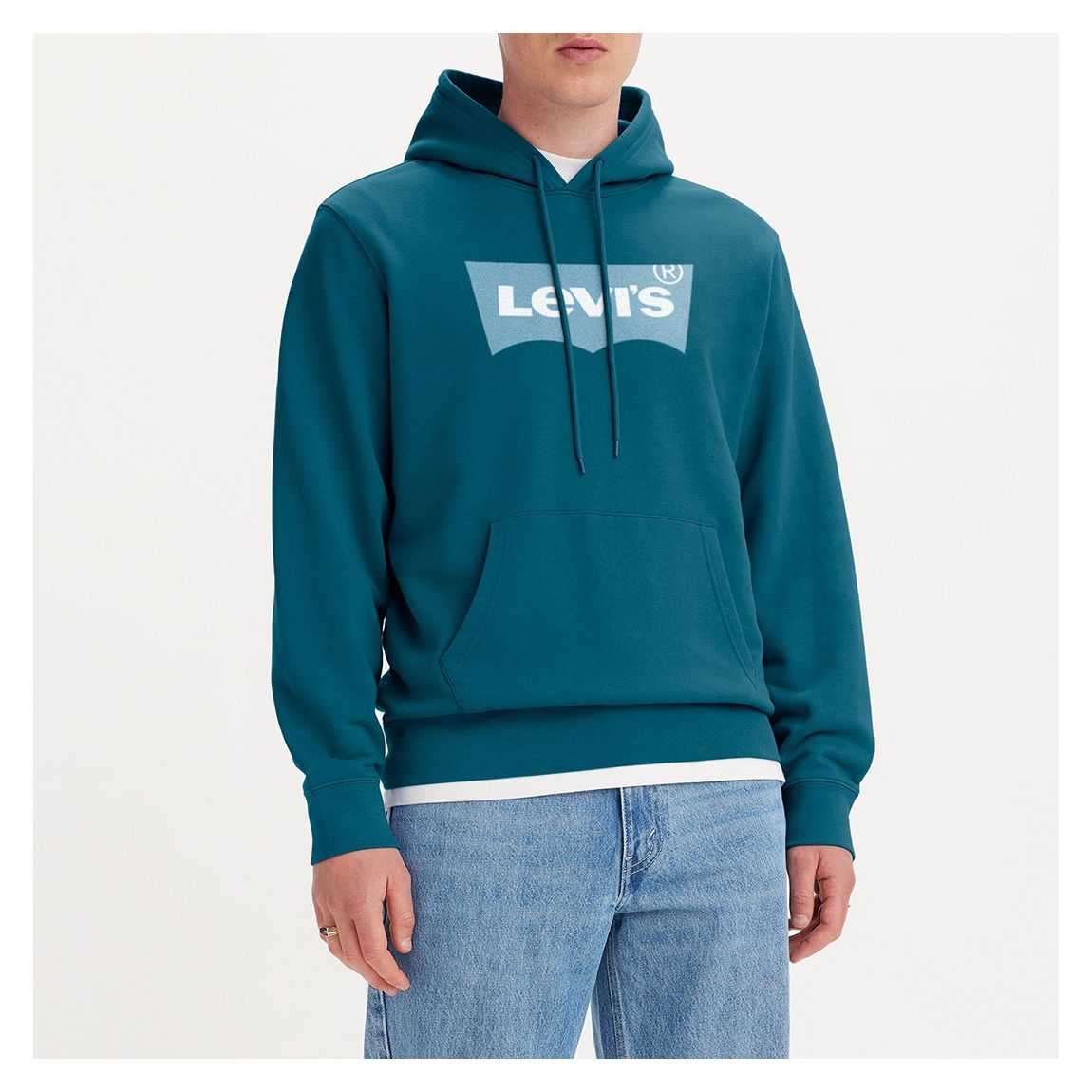 Teal Standard Graphic Cotton Hoodie main product photo