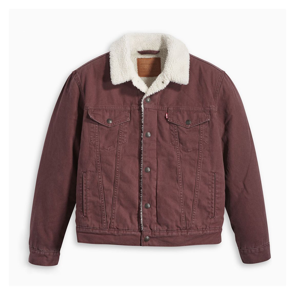 Burgundy Sherpa Trucker Jacket main product photo