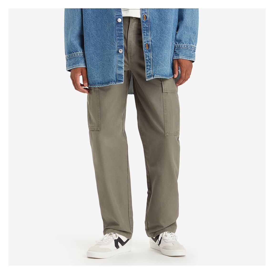 Khaki Cargo Straight Trousers main product photo