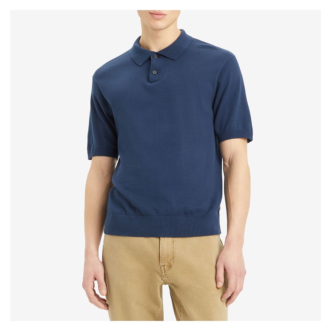 Navy Knitted Polo Shirt main product photo