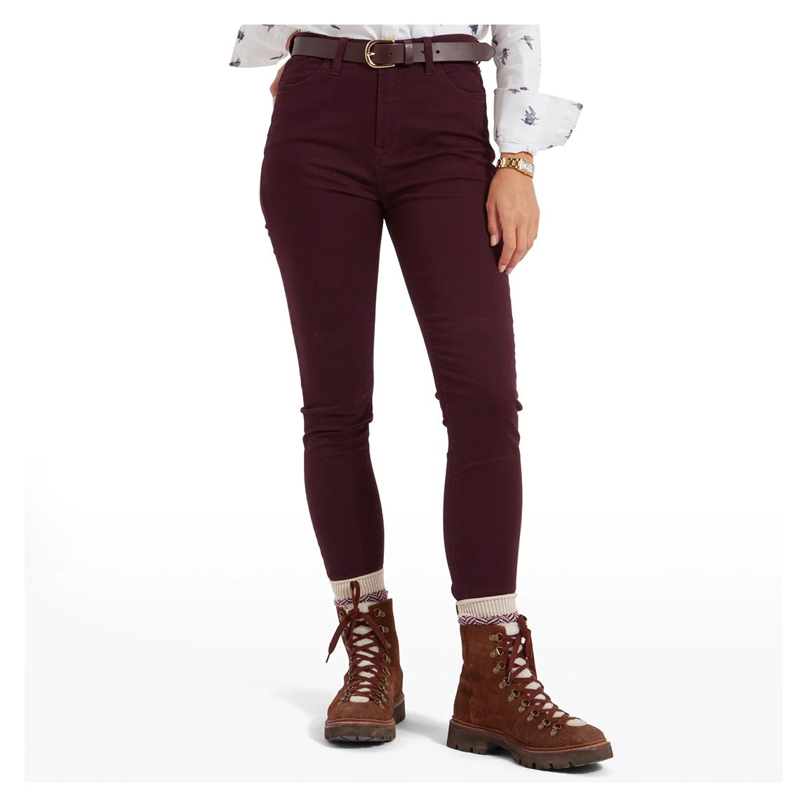 Burgundy Poppy Skinny Jeans main product photo