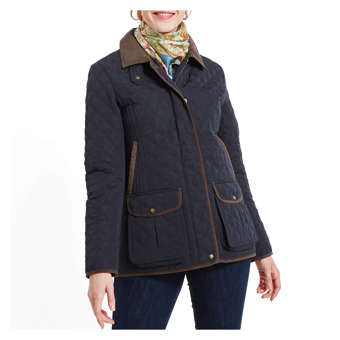 Navy Diamond-Quilted Jacket main product photo