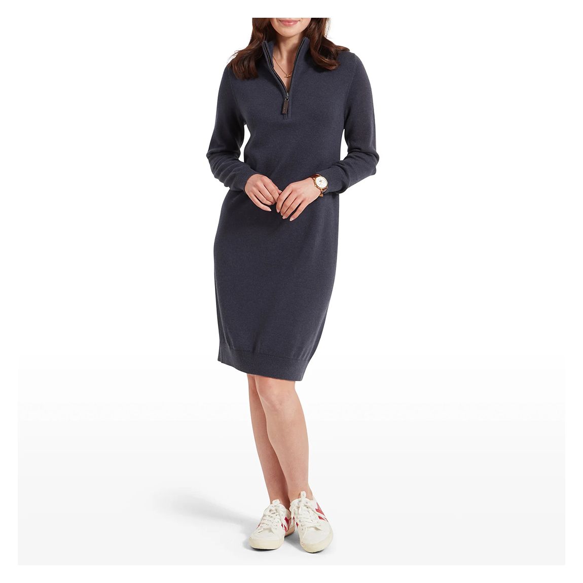 Navy Knit Wool Blend Dress main product photo