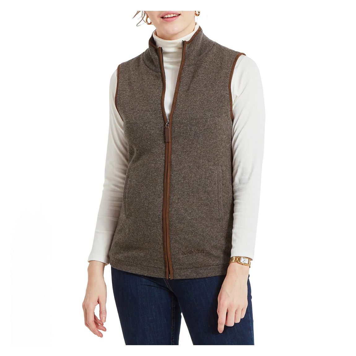Cocoa Lambswool Aerobloc Gilet main product photo