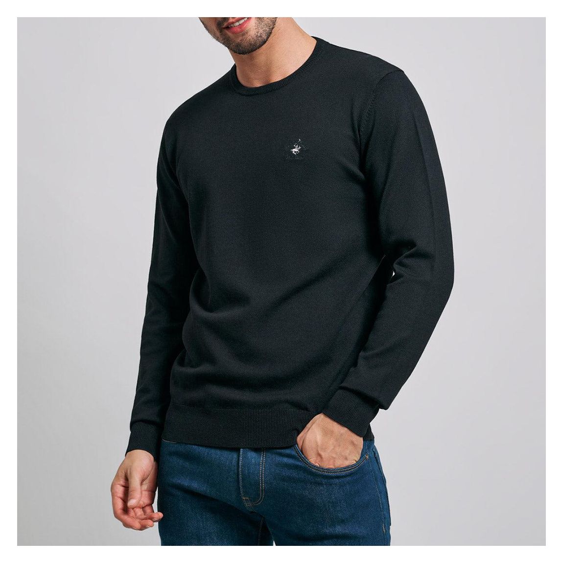 POLO PONY CREW NECK KNIT BLACK main product photo
